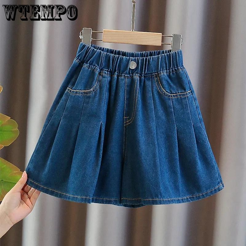 Джинсовые шорты для девочек, летние детские модные джинсовые брюки, детская одежда