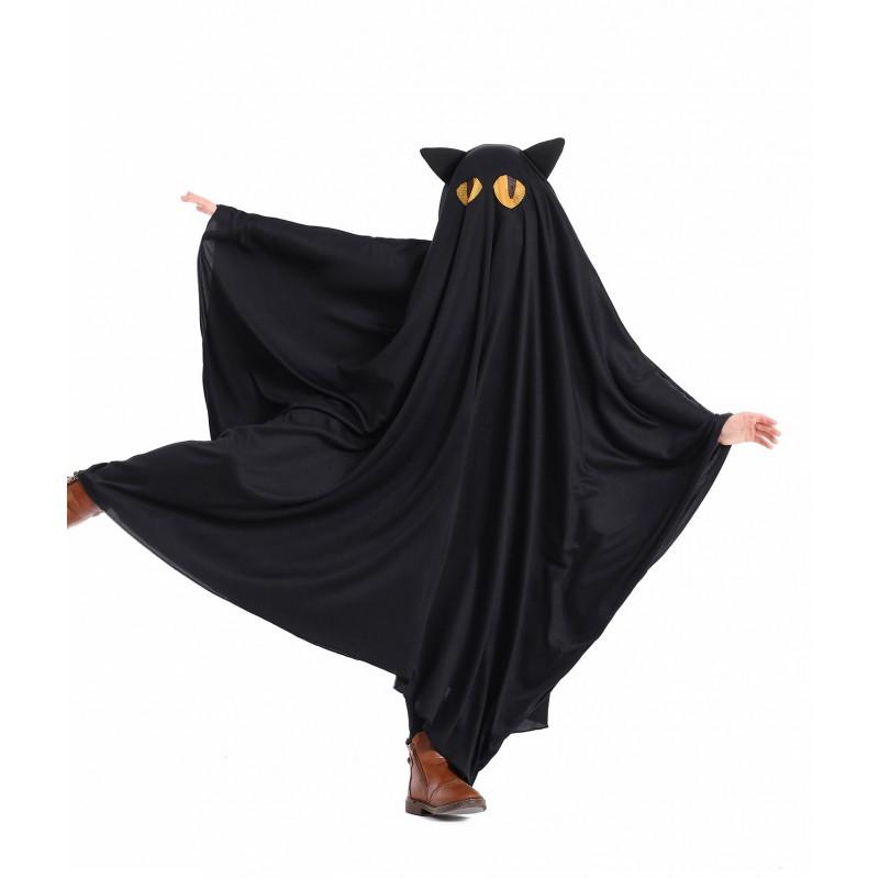 Kids White Ghost Pumpkin Black Cat Cape Costume Halloween Party Dress Up Cosplay Outfit