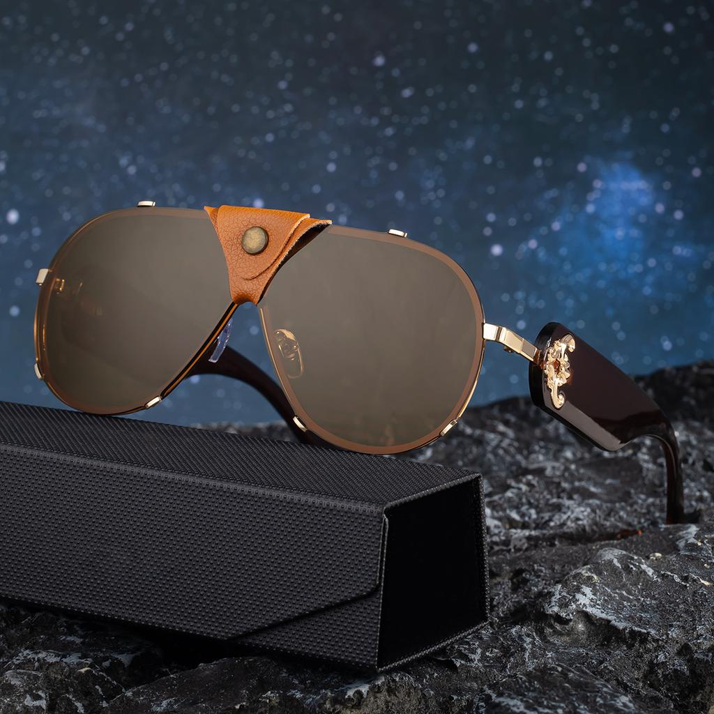 Роскошные женские солнцезащитные очки Оверсайз Стильные Авиаторы Без Оправы Дизайнерские Модные Защита UV400