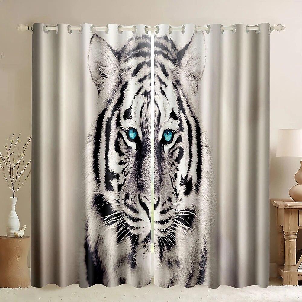 Леопардовые плотные шторы с дикими животными, занавеска для гостиной, спальни, высокая затененность, оконная драпировка, двустворчатая открытая штора