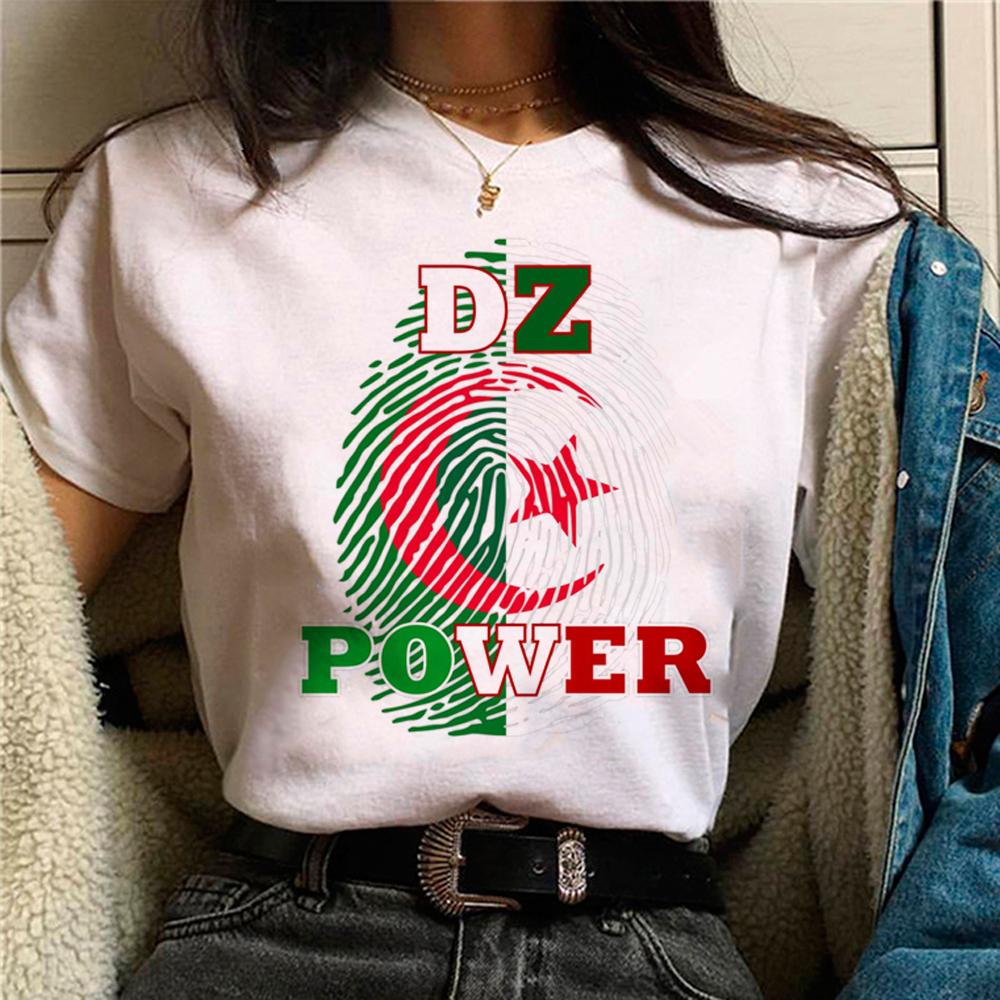 Algeria Cross Flag Shirt Algeria Crewneck Shirt Algeria Travel Gift Unisex Harajuku Print T-shirt Algiers Tee Algeria Shirt