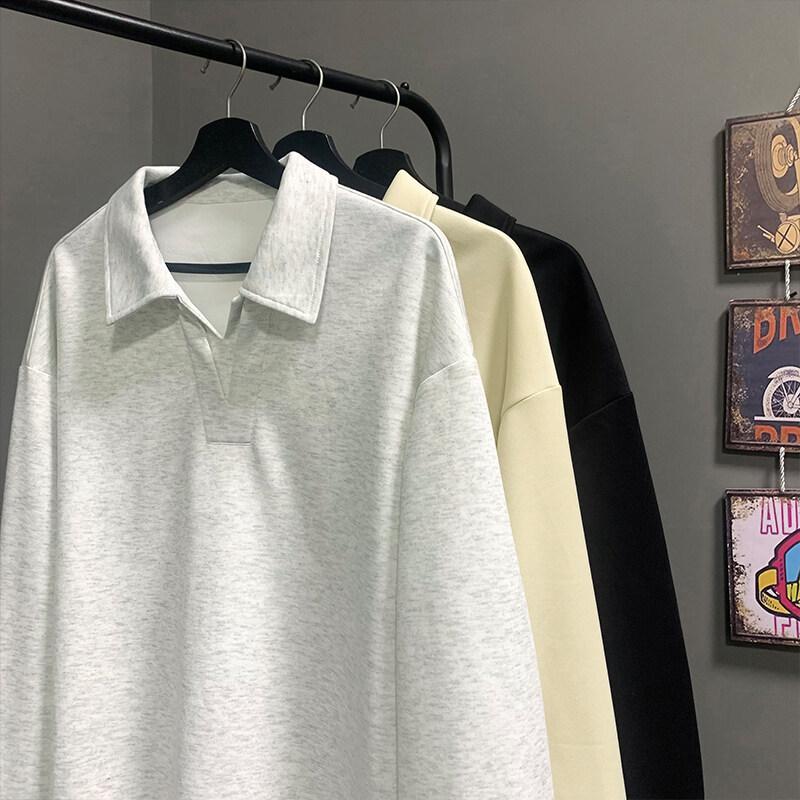 Весенний мужской свитер с лацканами большого размера