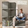 Wave Fibre Freestanding Folding Privacy Screen Panels, Room Divider, Grey