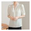 NaVaVa Women Vintage Plain V Neck Short sleeVe Blouse Nb2105
