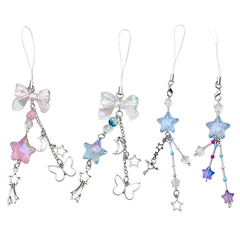 Ручная работа бант телефон подвеска веревка звезда кулон брелок телефон цепочка ремешок шнурок сумка украшение аксессуар