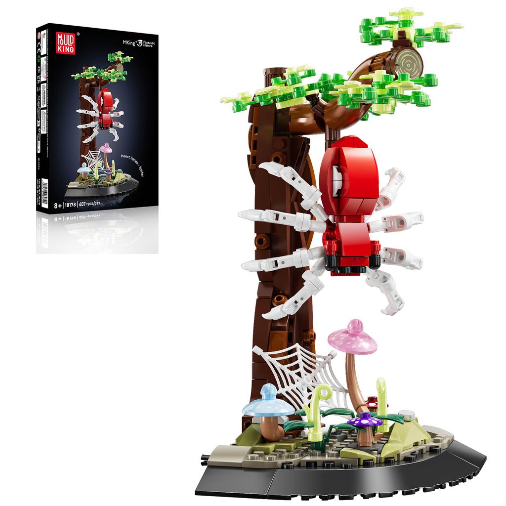 MOC Конструкторы Серия Насекомые и Природа - Модель Муравья/Цикады/Черепахи/Рыбы-дьявола/Кальмара/Кузнечика/Паука Сделай сам Игрушки для Детей Подарок