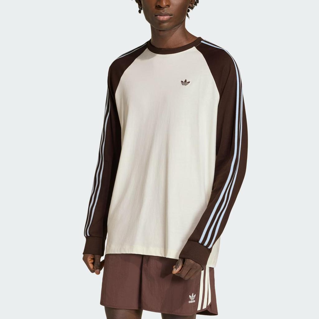 adidas Оригиналы Bc Ls Cali Свитшот с круглым вырезом Хлопок Спортивный Полосатый Лонгслив Мужские Топы HZ3829