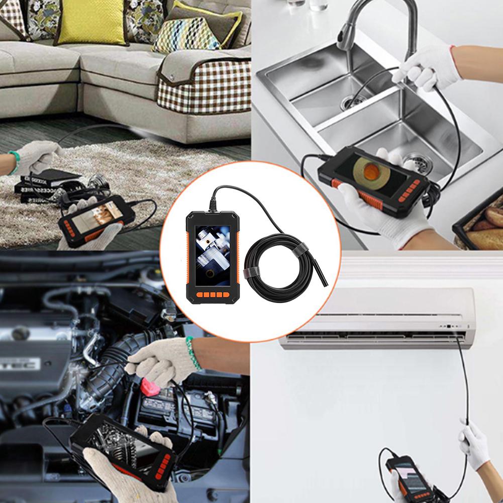 1080p портативная эндоскопическая камера 4,3-дюймовый ЖК-экран портативная водонепроницаемая камера для осмотра бороскопа