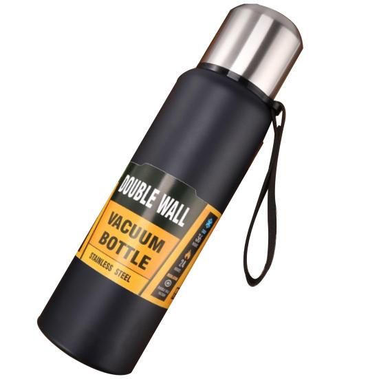 Бутылка для воды с чашкой для питья из нержавеющей стали большой емкости на 1500 мл с теплоизоляцией