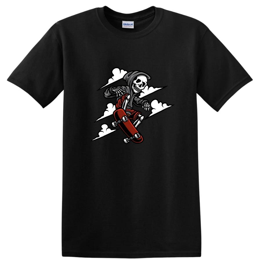 Skateboard Skull Graphic T Shirt Vintage Cool Skate Tee for Skateboarding Fans