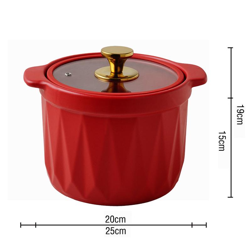 Современная простая матовая глазурь из керамики - жаропрочная, креативная кастрюля для тушения