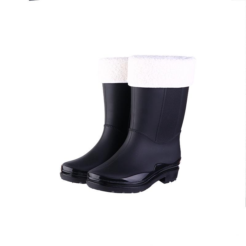 Medium Tube Rain Shoes Women's Korean Version of Fashion Trend Adult Four Seasons Low-top Work Water Shoes Solid Color Rain Boots Manufacturer