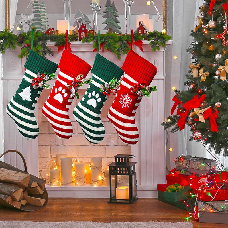 New Christmas Christmas Gifts Knitted Socks Pet Dogs And Cats Gift Bags Christmas Socks