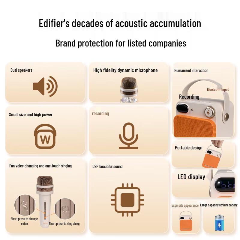 EDIFIER PP203 Portable Karaoke Bluetooth Speaker