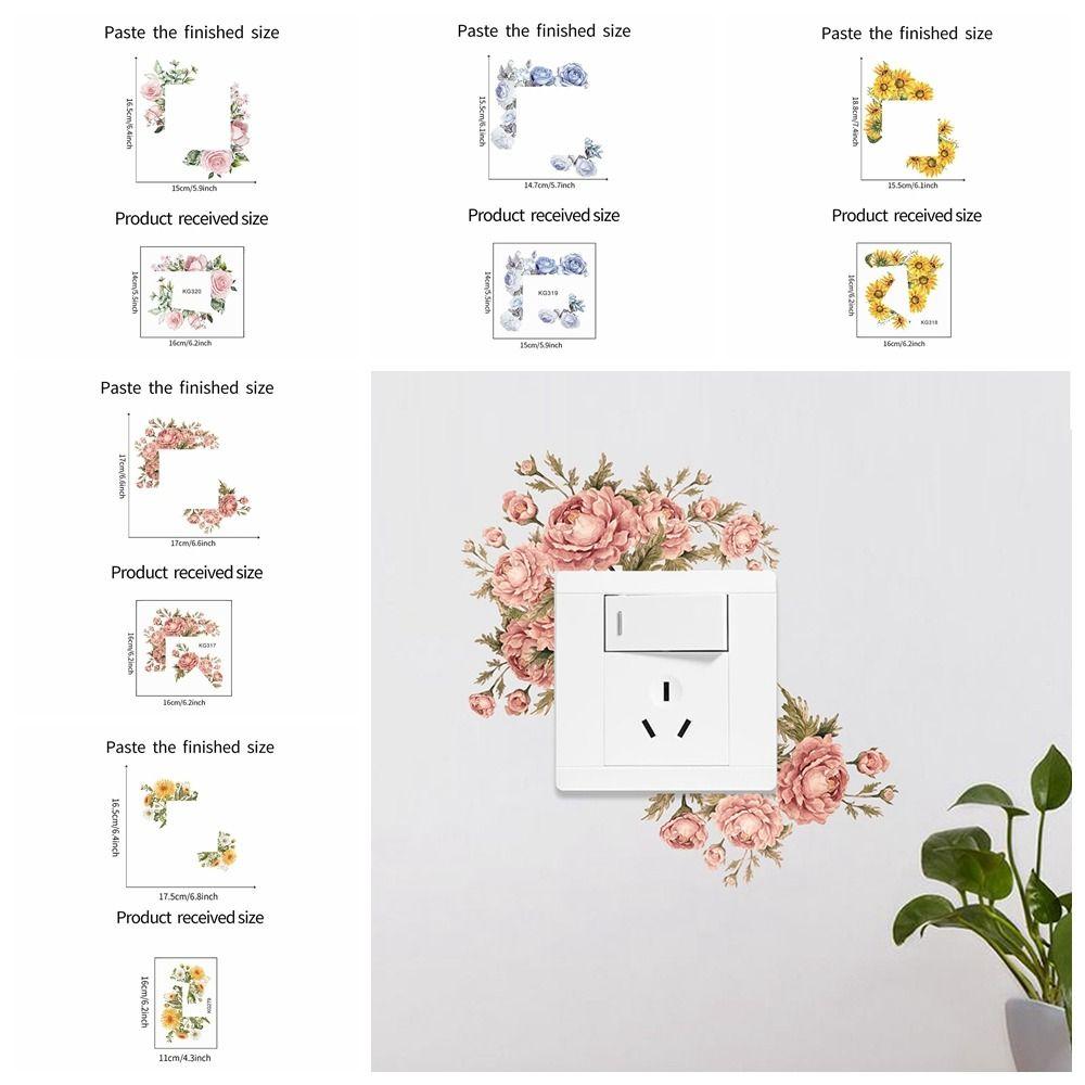 Растение Зеленые Листья Растения Наклейка Долговечная Цветок Наклейка на Выключатель Настенная Роспись Комната