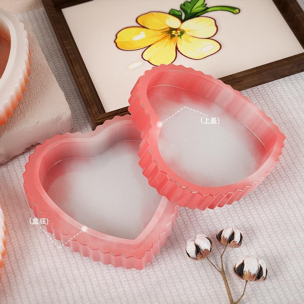 DIY Adhesive Plaster Candlestick Mould Striped Love Plate Storage Box Mold Heart Shaped Tray Jewelry Storage Box Silicone Mold