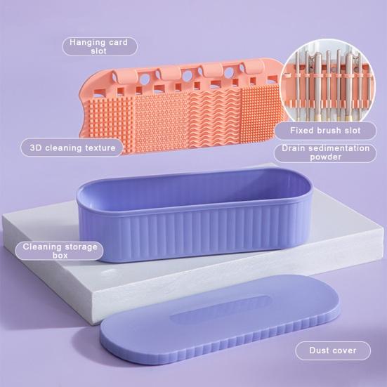 Box Portable Brush Storage Organizer Cosmetic Brush Washer Machine Eyebrow Pencil Makeup