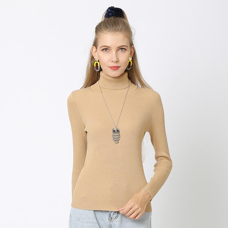 Winter Women Turtleneck Sweaters Slim Tops Women Pullover High Collar Knitted Undercoat Sweater Jumper Soft Thermal Underwear