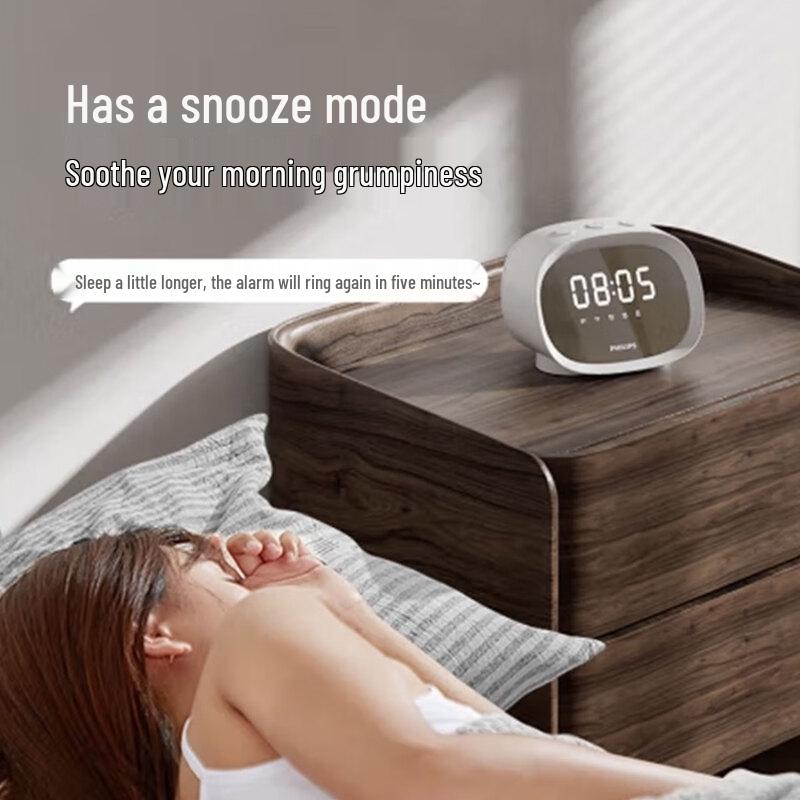 Philips TAS2909 Wireless Smart Alarm Clock Bluetooth Speaker with Makeup Mirror