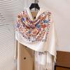 Botanical Florals, Vintage Personality Embroidery, Tassels, Ethnic Embroidery, Women'S Warm Scarf