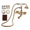 Antique Brass Shower System Wall Mounted Brass Handheld Shower Sprayer with Cross Handle Bathtub