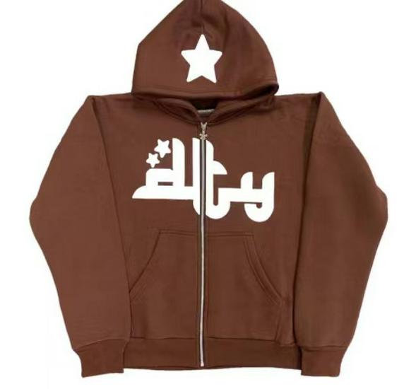 Унисекс Готический Харадзюку Y2K Кавайный Худи на молнии - Темный Стиль Хип-Хоп Повседневная Куртка Толстовка