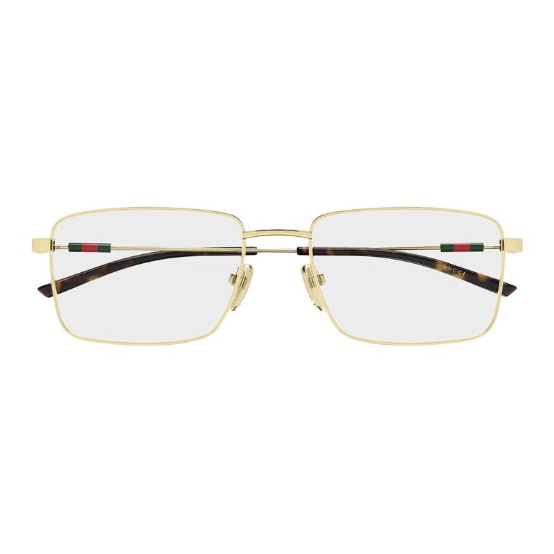 Gucci Очки [Доступные диоптрии] Регулируемые носовые упоры, металл 002 (золотая оправа/прозрачная линза) 55 пылесборник + футляр для очков (Случайный цвет)