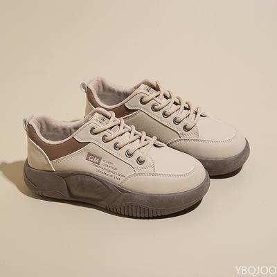 Новая универсальная обувь на толстой подошве в стиле кэжуал для женщин на весну-осень, простая, удобная, увеличивающая рост, дышащая женская обувь