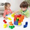 1 набор детских строительных блоков «Башня» с 40 карточками с заданиями, сделай сам, цилиндрическая башня, игра для укладки, для малышей, мальчиков и девочек, развивающая игрушка-головоломка из блоков