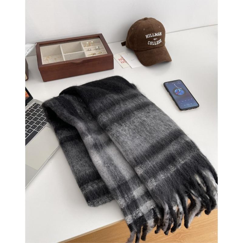Winter Japanese All Match Scarf Korean Style Mohair Tassel Scarf Student Warm All Match Fashion Thickened Shawl