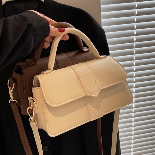 Ретро Однотонная Сумка 2026 Новая Мода Маленькая Квадратная Сумка на Плечо Crossbody Винтажная Сумка на Магнитной Застежке CLE