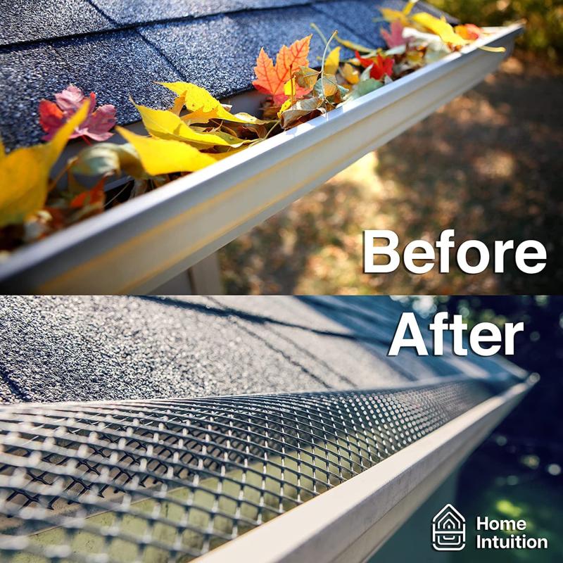 DIY Plastic Gutter Guard Screen Protection Netting Outdoor Leaf Mesh Filte Gutter Cover with Hooks