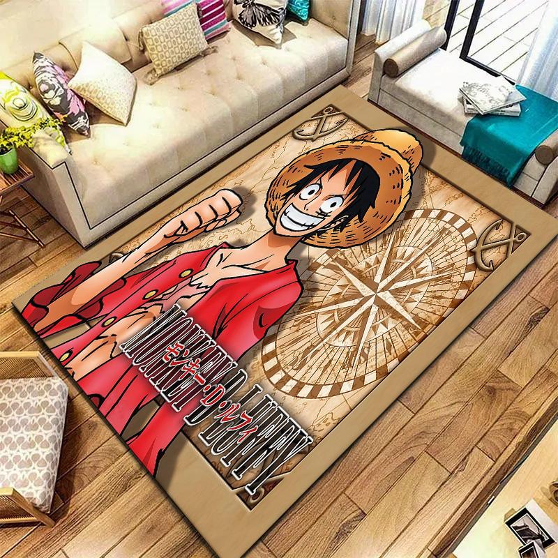 Ковер с изображением Монки Д. Луффи из One Piece для гостиной, спальни, дома, украшение дивана, нескользящий коврик для детских игр
