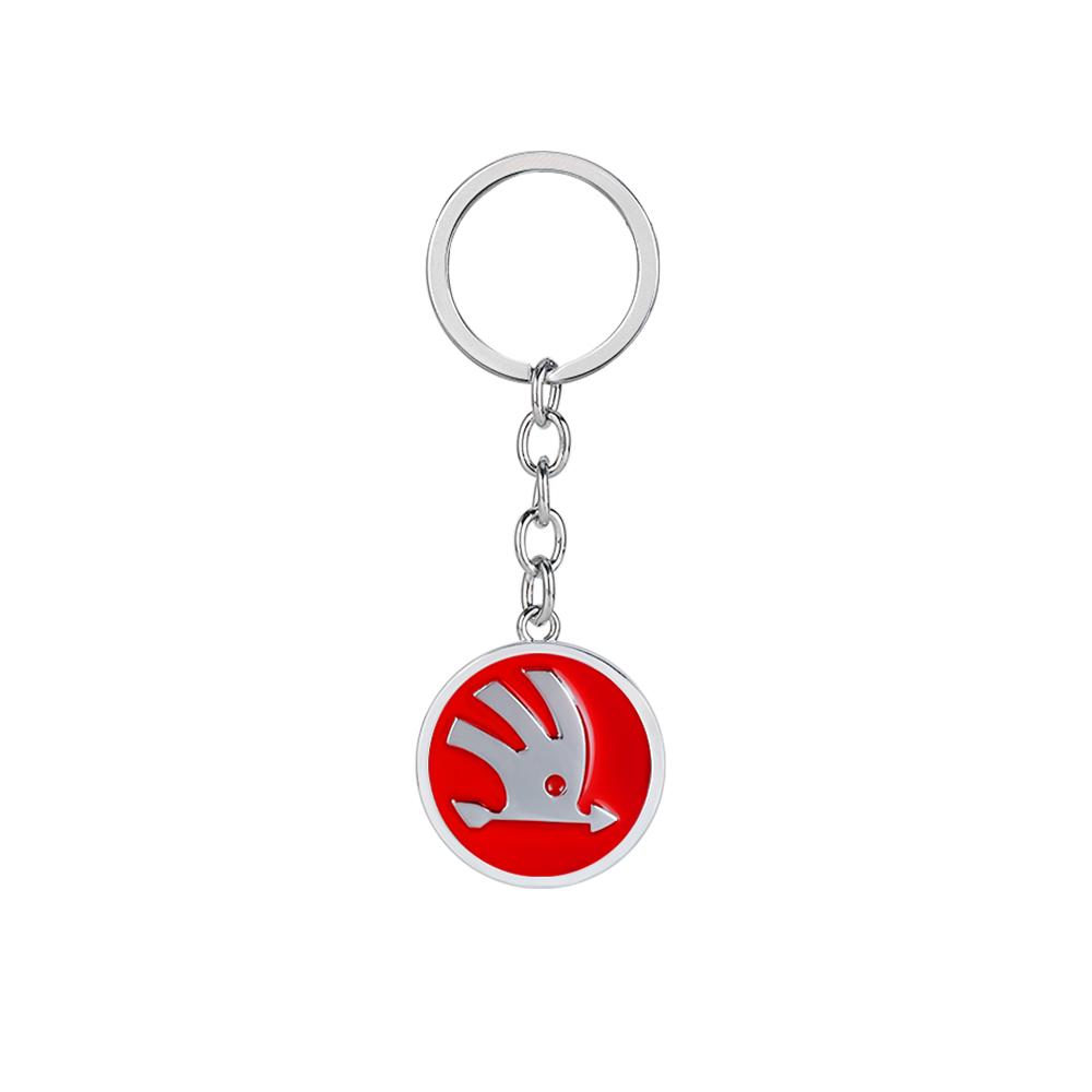 SIIY1 Metal Car Logo Keyring Keychain Badge Auto Key Holder Decoration Accessories For Skoda Kodiaq Octavia Enyaq Kamiq Scala Rapid A5