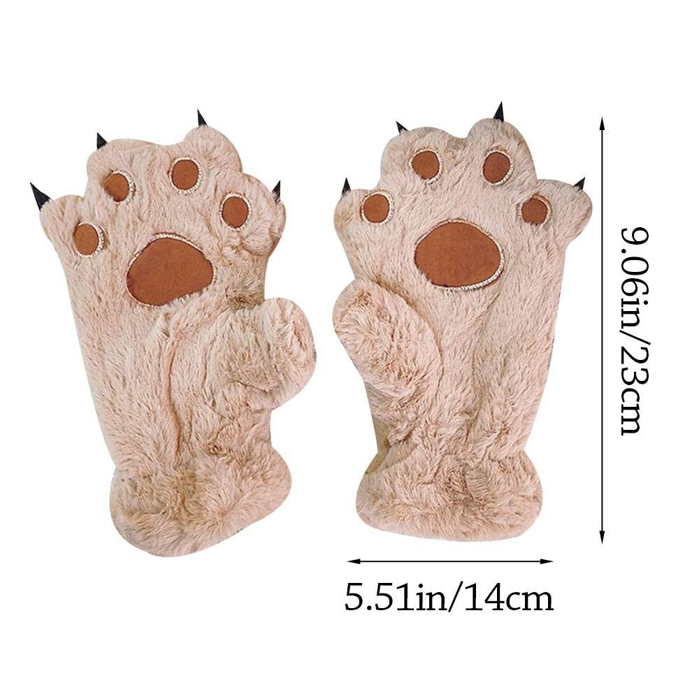 Plush Furry Mittens Bear Paw Animal Gloves Fashion Cat Paw Gloves Cosplay