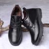 Men's Cotton Shoes, Leather and Wool Integrated, Winter Warm and Velvet Thickened High-top Middle-aged Man Dad Snow Boots