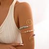 Punk Irregular Stones Spiral Upper Arm Cuff Bangles for Women Vintage Adjustable Open Arm Bracelets Couple Jewelry Steampunk New