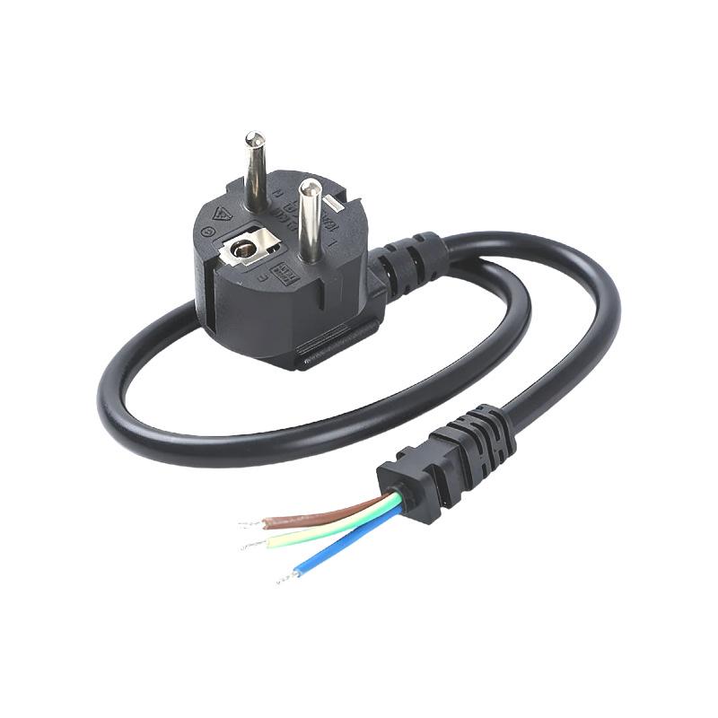 CE VDE Certified EU Three-Pin Power Cord, 3×0.75, Stripped and Tinned Ends