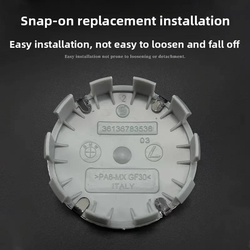 BMW GROUP 4pcs 56mm/68mm Car Wheel Hub Center Cover Replacement Parts, Suitable BMW F07 F18 G30 G31 G38X5G05 G60 X5E53 X3G01 F40 ZIPCA1