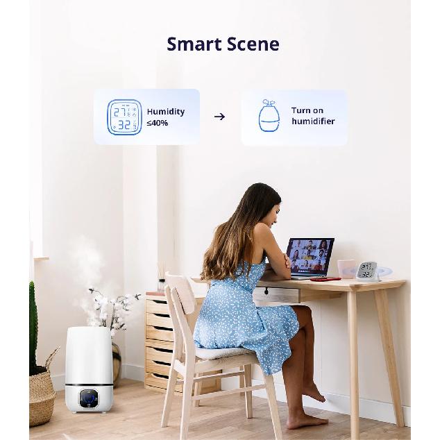 SONOFF SNZB-02D Zigbee LCD Умный датчик температуры и влажности Беспроводной гигрометр Термометр Alexa Google Home Алиса