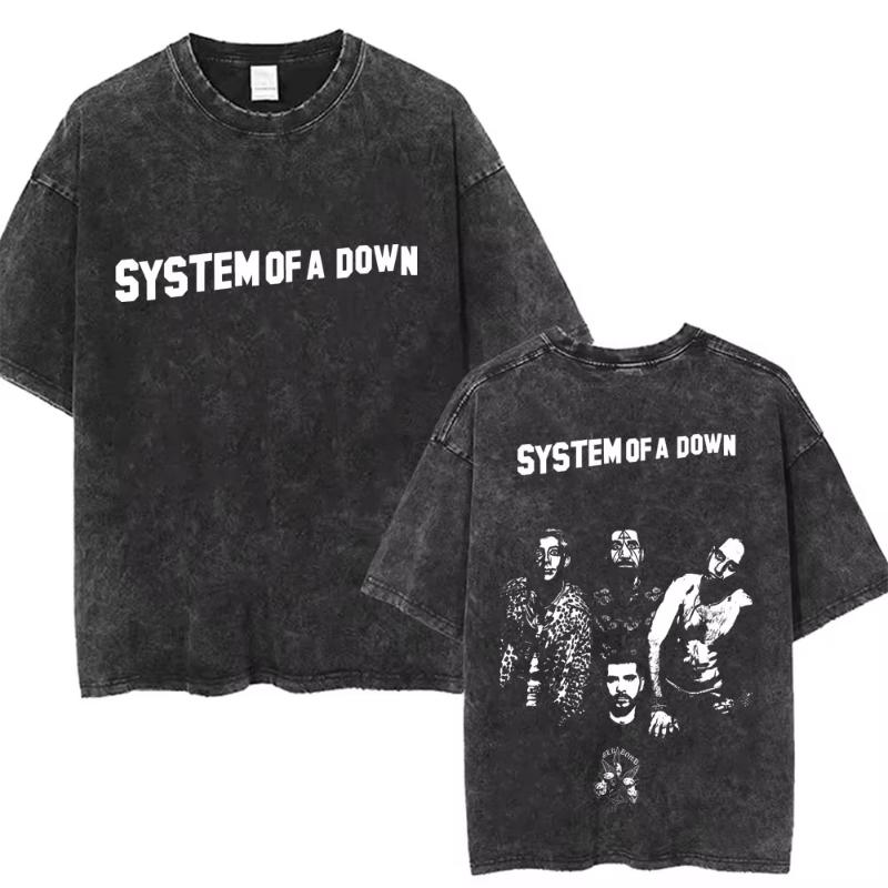 System of A Down Toxicity Альбом Графический Выцветшая Футболка Унисекс Женская Рок Оверсайз Футболки Унисекс Винтажная Альтернативный Метал Футболки