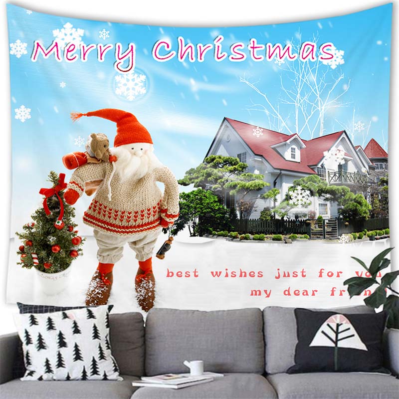 С Рождеством гобелен настенный Санта-Лось Снеговик украшения гобелен Рождественское украшение дома фон настенный гобелен