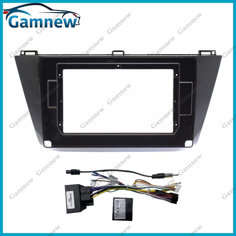 10 Inch Car Frame Fascia Adapter Canbus Box Decoder Android Radio Dash Fitting Panel Kit For Volkswagen Tiguan 2017-2021