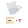 1 40-cell Clear Plastic Jewelry Storage Box Large Capacity Storage Container with 64-cell Sticker Label for Diamond Painting and Diy Bead Storage