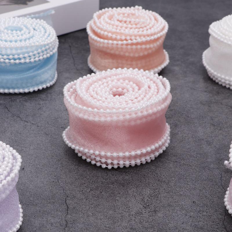 Лента из жемчужной ткани с хвостом рыбы шириной 4 см для украшения цветов и коробок для тортов своими руками