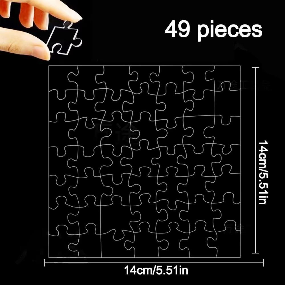 49/121/200/300Pcs Transparent Puzzle Brain Teaser Acrylic Puzzle Clear Blank Puzzle Adults Kids