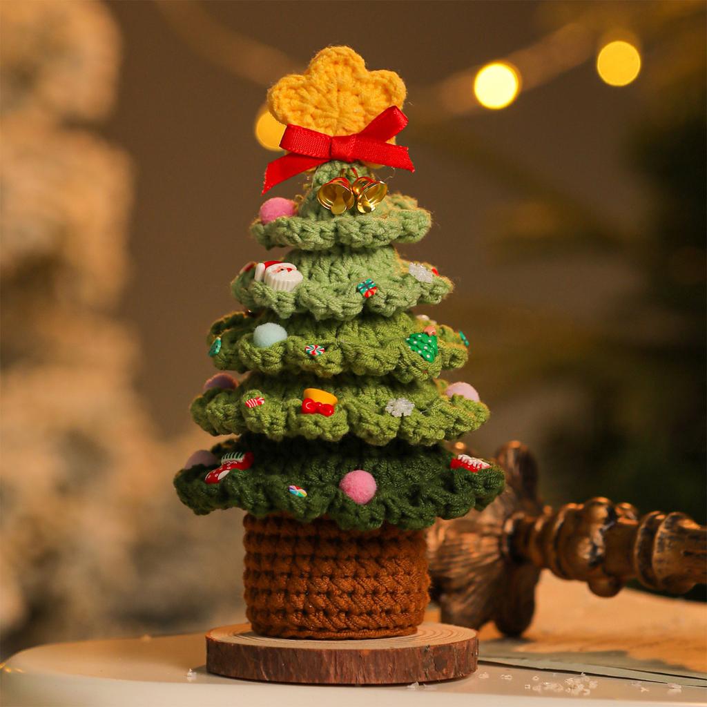 Christmas Tree Handmade Yarn Flowers, Christmas Gift Decorations, Festive Gifts