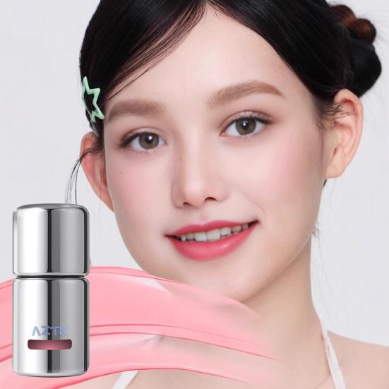 5ML Women Liquid Blush with Sponge Head Waterproof Sweat-Proof Long-Lasting Natural Lightweight Matte Nude Pink Orange Makeup Blusher