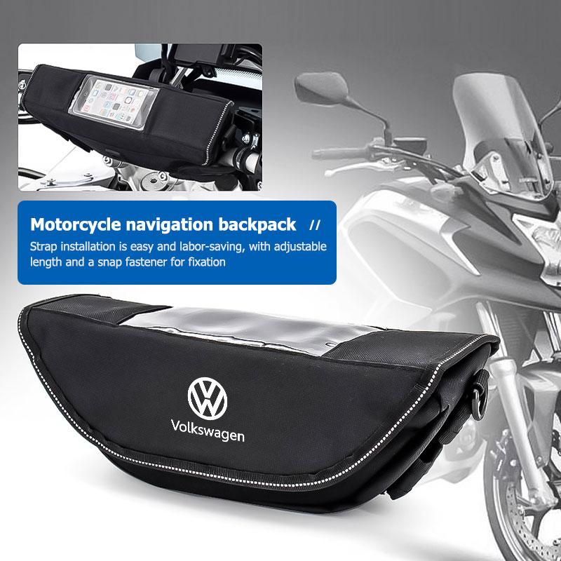 137Motorcycle Navigation Bag Steering Wheel Waterproof Handlebar Bag For Volkswagen VW Scirocco Passat Polo B5 B6 B7 CC Tiguan