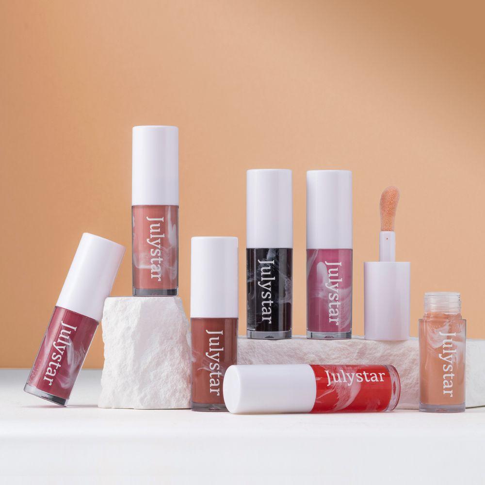 Marble Lip Glaze Lip Oil Glossy Mirror Hydrating Pigmented Lip Color